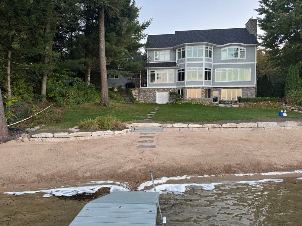 Gallery photos for Limestone Outcroppings and NY Bluestone Steps Fix a Failing Beach Transition: Image #3