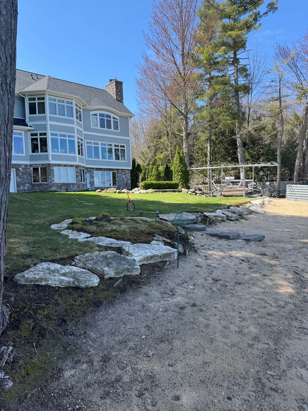 Gallery photos for Limestone Outcroppings and NY Bluestone Steps Fix a Failing Beach Transition: Image #7