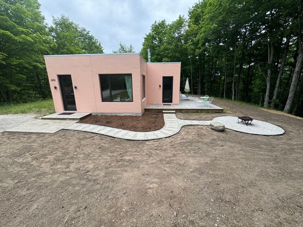 Paver Patio, Fire Pit Area and Walkways for a New Build in Cedar image