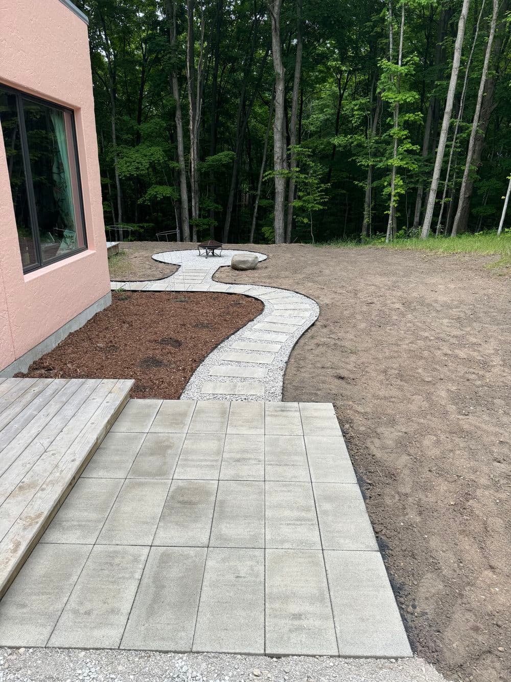 Gallery photos for Paver Patio, Fire Pit Area and Walkways for a New Build in Cedar: Image #1