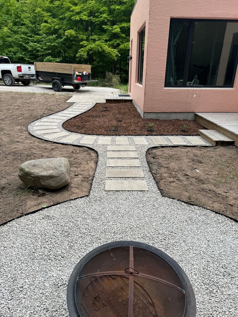 Gallery photos for Paver Patio, Fire Pit Area and Walkways for a New Build in Cedar: Image #2