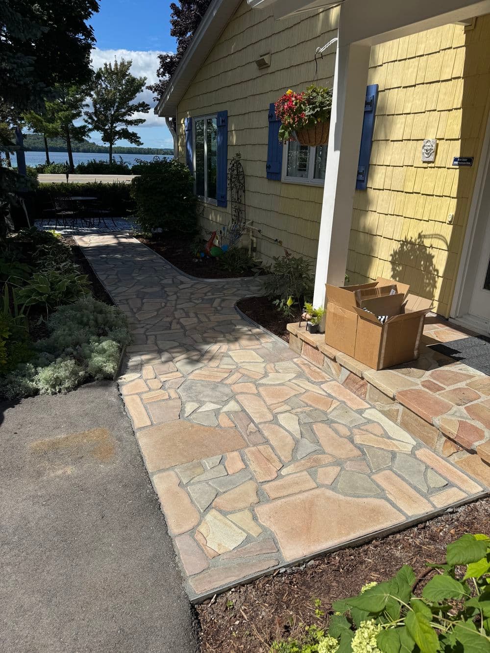 Gallery photos for Flagstone Patio and Path Reset on Peninsula Drive Traverse City: Image #1