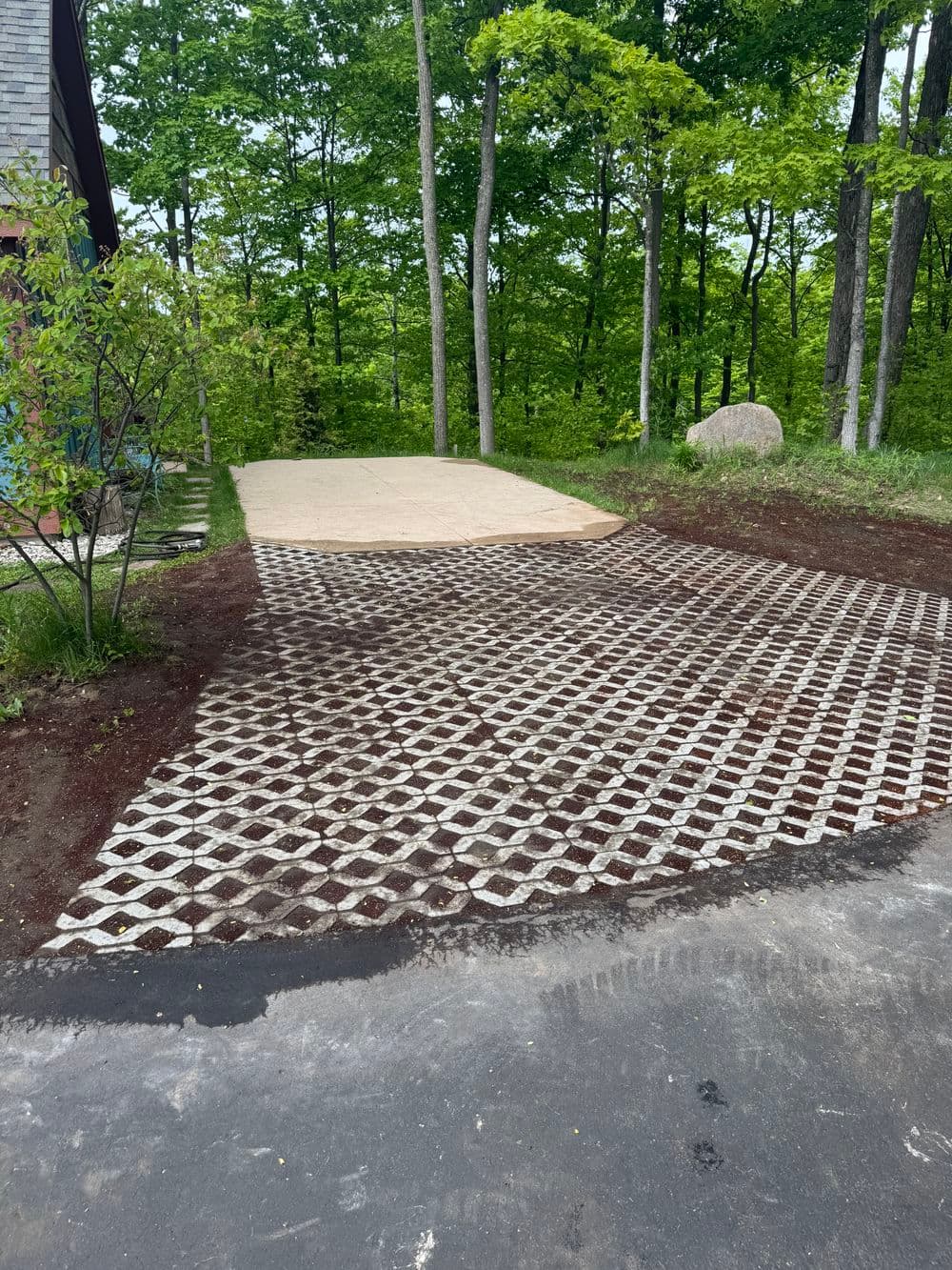 Gallery photos for Unilock Turfstone Driveway Turns an Awkward Space into a Greenscape: Image #1